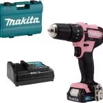 Makita Akku-Schlagbohrschrauber 12V max. in pink / 2,0 Ah, 1 Akku + Ladegerät HP333DSAP Rosa