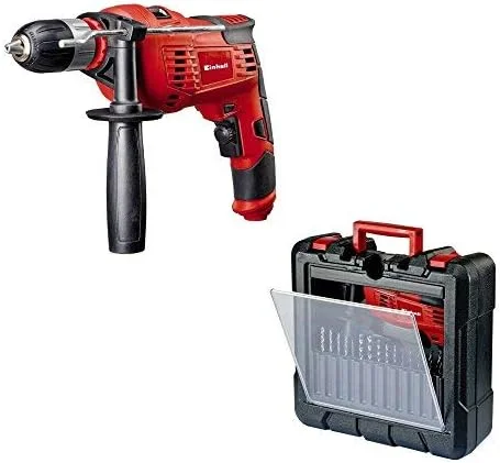Einhell Schlagbohrmaschine TC-ID 1000 Kit (1010 W, 1 Gang, Bohrleistung Ø Holz 32 mm, Ø Metall 13 mm, Ø Beton 16 mm, 13 mm Schnellspannbohrfutter, inkl. Koffer, 8-tlg. Steinbohrer-Satz)