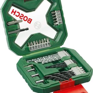 Bosch Schlagbohrmaschine EasyImpact 600 + 34tlg. X-Line Classic Schrauber und Bohrer Set (Holz, Stein und Metall, Zubehör für Bohrmaschinen)