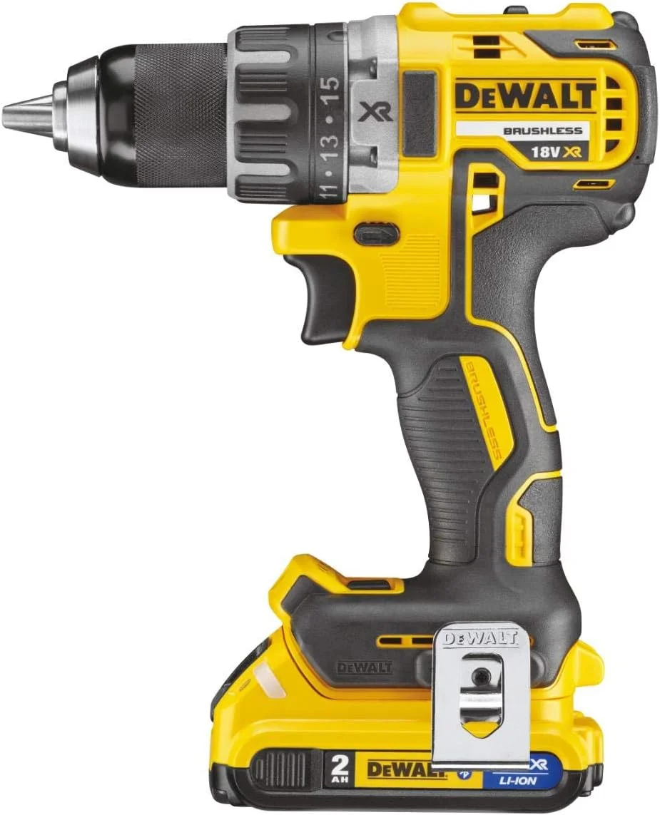 DeWalt Akku-Bohrschrauber/Akkuschrauber (18V, 2.0 Ah, bürstenlos, mit Zwei-Gang-Vollmetallgetriebe)