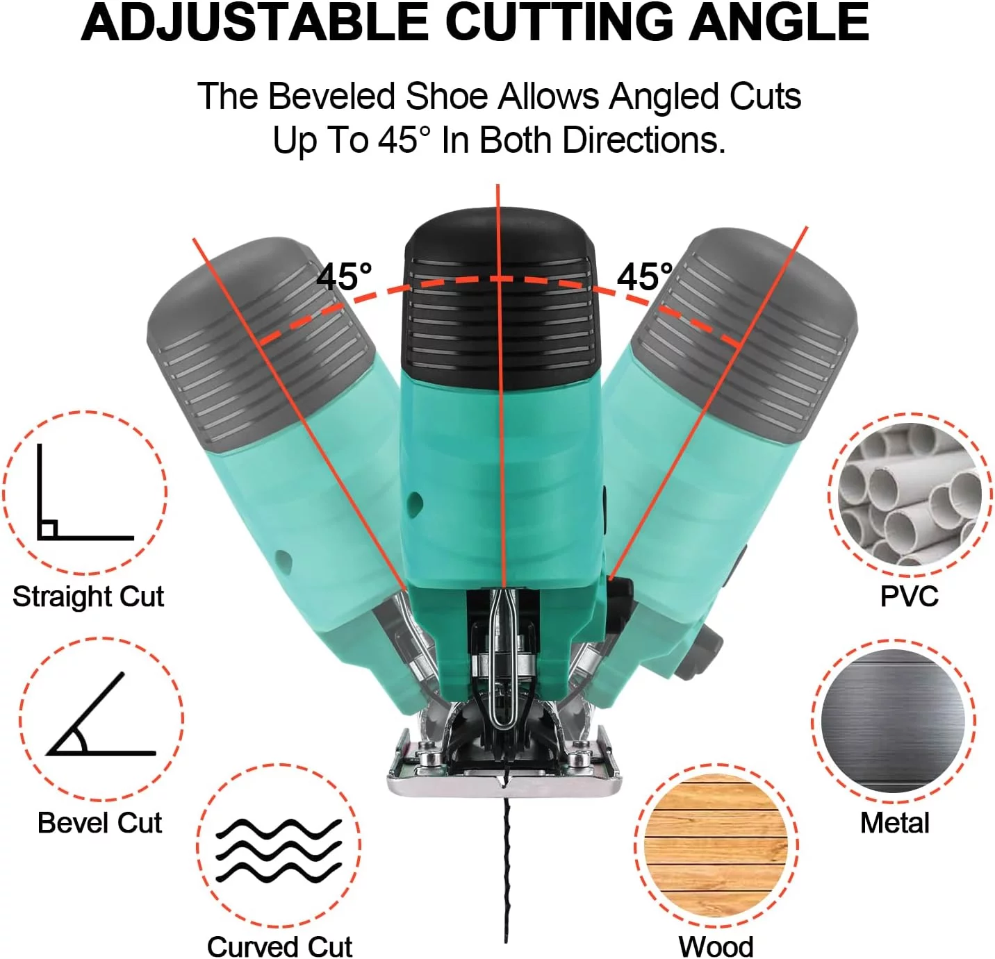 Stichsäge 650W Mit 5xStichsägeblatt, 3000 U/min STANEW Elektro-Stichsäge