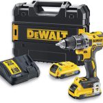 DeWalt Akku-Bohrschrauber/Akkuschrauber (18V, 2.0 Ah, bürstenlos, mit Zwei-Gang-Vollmetallgetriebe) & 32-tlg. Schrauberbit-Set (für Schraubarbeiten Phillips, Pozi, Slotted, Torx und Security Torx)