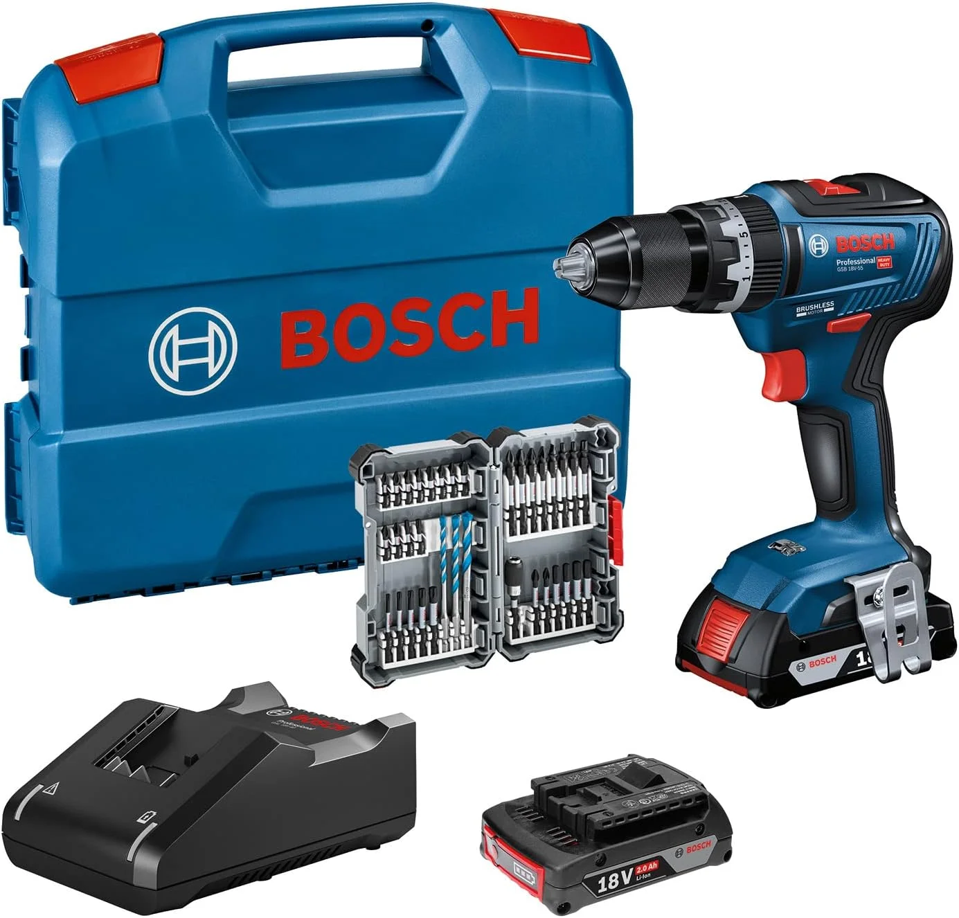 Bosch Professional 18V System Akku Schlagbohrschrauber GSB 18V-55
