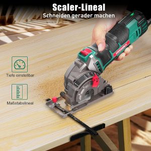 Mini Kreissäge, HYCHIKA Handkreissäge mit 3 Sägeblättern