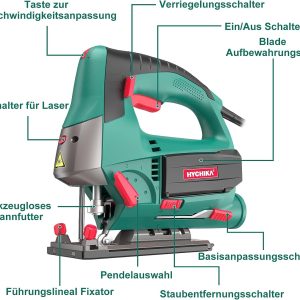 HYCHIKA Stichsäge, 800W Max Holz Schnitttiefe 110mm
