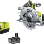 RYOBI 18 V ONE+ Brushless Akku-Handkreissäge R18CS7-140GZL (Sägeblatt-Ø 184mm, Schnitttiefe 90°/45° 60/42mm, werkzeuglose Tiefeneinstellung, inkl.Sägeblatt, Parallelanschlag, 4,0Ah Akku & Ladegerät)