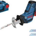 Bosch Professional 18V System Akku Säbelsäge GSA 18 V-LI C (Compact Version, 3x Säbelsägeblatt, ohne Akkus und Ladegerät, in L-BOXX)