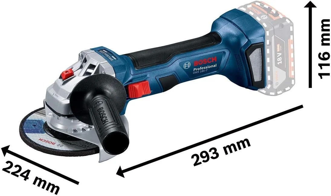 Bosch Professional 18V System Akku Winkelschleifer GWS 18V-7