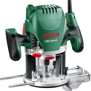 Bosch Oberfräse POF 1200 AE (1200 Watt, inkl. Zubehör für präzise Holzbearbeitung)
