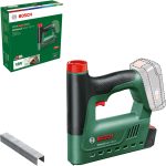 Bosch Akku-Tacker UniversalTacker 18V-14 (Tackern/heften in Weich-und Hartholz; für Klammern und Nägel; Schnellfeuermodus; 18 Volt System; mit 1000 Feindrahtklammern; ohne Akku)