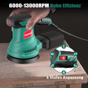 Exzenterschleifer, HYCHIKA 300W Schleifmaschine