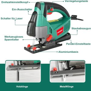Stichsäge 800-3000SPM HYCHIKA, 750W Max Holz Schnitttiefe 110mm