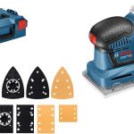 Bosch Professional 18V System Akku Schwingschleifer GSS 18V-10 (Schwingkreis-Ø: 1,6 mm, 3 Grundplatten mit unterschiedlichen Formaten, ohne Akkus und Ladegerät, in L-BOXX)