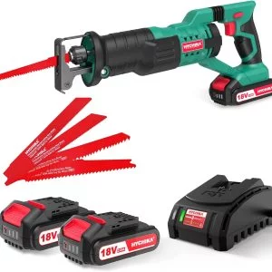 Säbelsäge, HYCHIKA 18V Säbelsäge Akku mit 2x2.0Ah Batterien