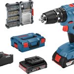 Bosch Professional 18V System Akku Schlagbohrschrauber GSB 18V-21 (inkl. 2x2.0 Ah Akku, in L-BOXX), White-space, Amazon Exclusive Set: inkl. 40-teiliges Zubehörset