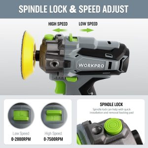 WORKPRO Mini Poliermaschine, 12V Akku Poliermaschine