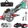 Handkreissäge 18V, HYCHIKA Kreissäge mit 4,0Ah Akku 3500U mit 3 Sägeblättern