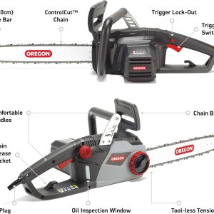 OREGON CS1400 - 2400W leistungsstarke Kettensäge Elektrisch mit 40 cm Kettenführung