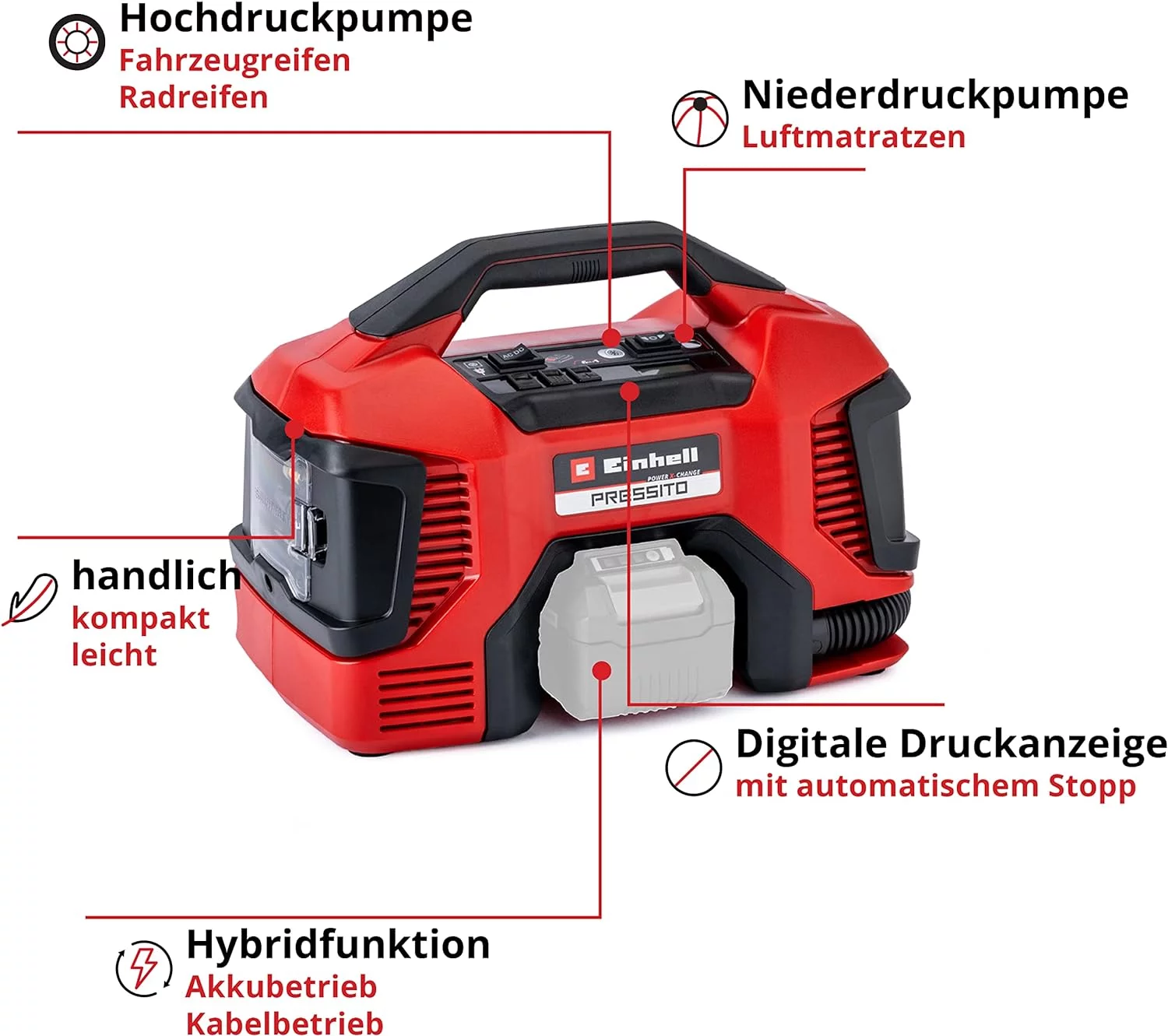 Einhell Hybrid-Kompressor PRESSITO Power X-Change