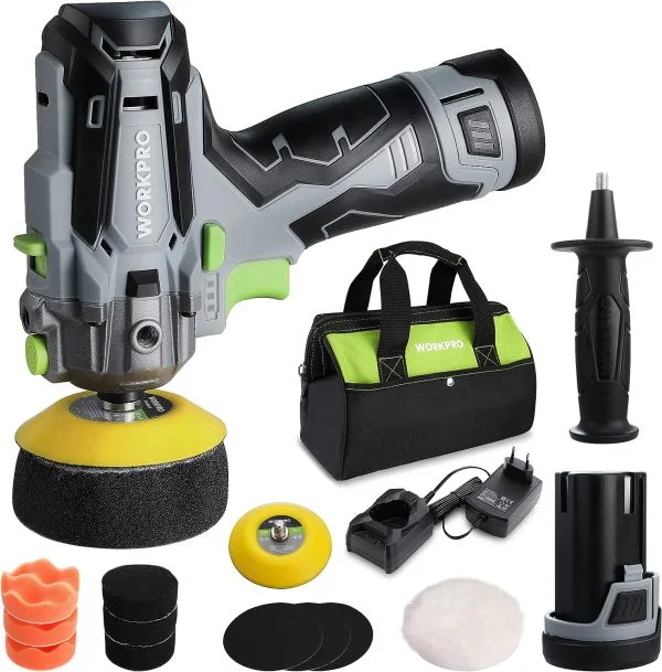 WORKPRO Mini Poliermaschine, 12V Akku Poliermaschine