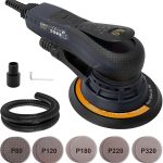 MAXXT 5.0mm Exzenterschleifer Brushless 230V Multifunktions-Schleifmaschine mit variabler Geschwindigkeit und 10 Schleifscheiben für Holzarbeiten, Trockenbauschleifen, Polieren