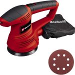 Einhell Exzenterschleifer TC-RS 38 E (380 W, Schleifteller Ø 125 mm, Drehzahlregelung, Staubfangsack, Klett-Schleifpapier), Rot, Schwarz