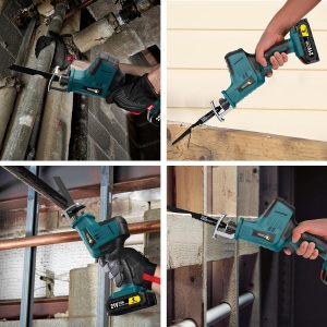 Conentool 21V Säbelsäge, Akku-Reciprosäge mit 6 Sägeblättern