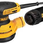 DeWalt Exzenterschleifer (mit Absaugung, Staubfangbehälter, staubgeschütztem Schalter und Getriebegehäuse – Vibrationsarmes Schleifgerät mit kraftvollem Motor – 280W – 125mm) DWE6423, Gelb;schwarz