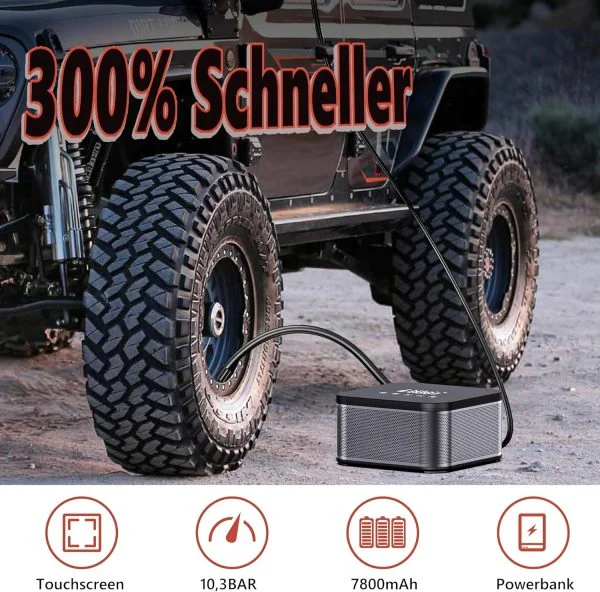 USERCENT Druckluft Kompressor Auto 12V DC & 7800mAh