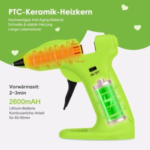 AOZOY Heißklebepistole Akku Klebepistole Kabellos