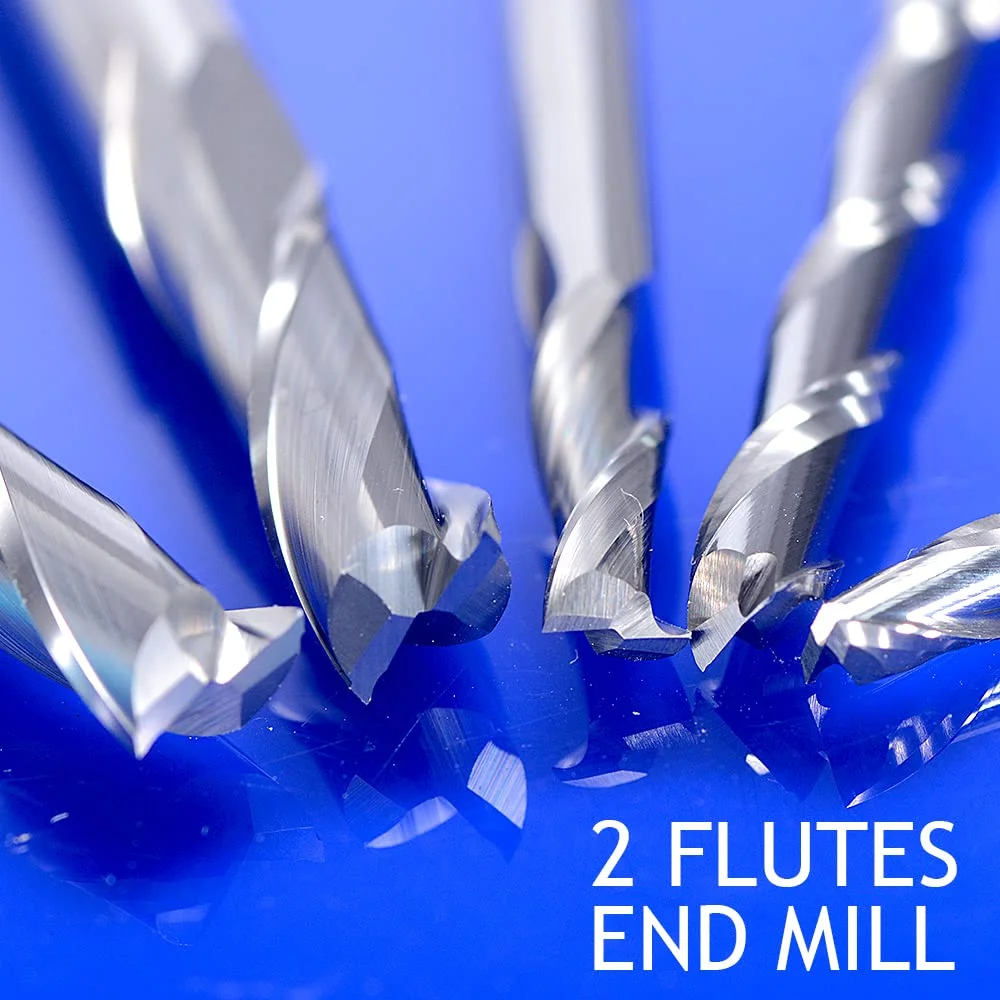EU_HOZLY 1 mm 1,5 mm 2,0 mm 2,5 mm 3,175 mm Hartmetall 2-Flöten-Spiralfräser CNC-Gravurfräser