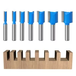 7 Stück Fräser für Oberfräse 8mm Schaft, Holz Nutfräser Set für Oberfräse