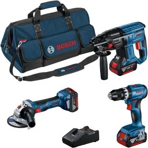 Bosch Professional Combo Kit GSB 18V-45 + GBH 18V-21 + GWS 18V-7