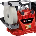 Einhell Nass-Schleifer TC-WG 200 (125 W, rostfreier Wassertank, inkl. Schleifstein, Winkellehre, Universalvorrichtung, Schleifpaste, Lederabziehscheibe, Nassschleifscheibe), Rot, Schwarz