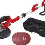 Einhell Trockenbauschleifer TC-DW 225 (600W, 1500 1/min max. Drehz., 225mm Schleifsch., Teleskopstiel, Schleifteller m. Klett, inkl. 6x Klett-Schleifscheiben)