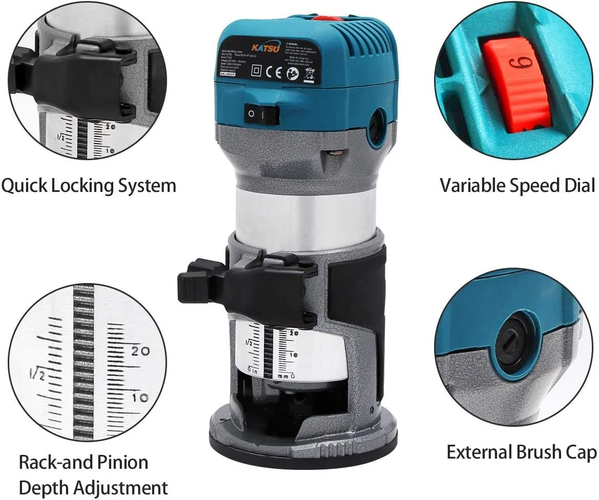 KATSU Electric Hand Holz Oberfräse Kantenfräse 710W