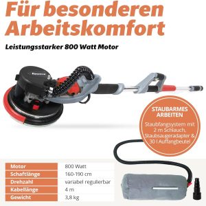 FANZTOOL 800 Watt Trockenbauschleifer mit Absaugung