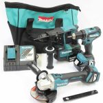 Makita DLX3179TX1 Akku-Kombo-Kit 18V (DDF485 + DHR171 + DGA511) / 5,0 Ah, 2 Akkus + Ladegerät in Transporttasche