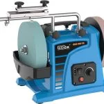 Güde 55247 GNS 200 VS Nassschleifer (230 V, 120 W, 200 mm Trocken- und Nass-schleifscheibe), Blau