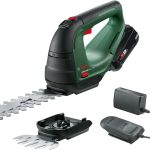 Bosch Akku Grasschere AdvancedShear 18V-10 (1 Akku 2,0 Ah, 18-Volt-System, schneidet bis zu 85 m² pro Akkuladung, mit Strauch- und Grasscherenmesser, im Karton)