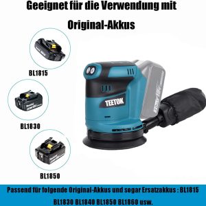 Akku Exzenterschleifer für Makita 18V Akku BL1850