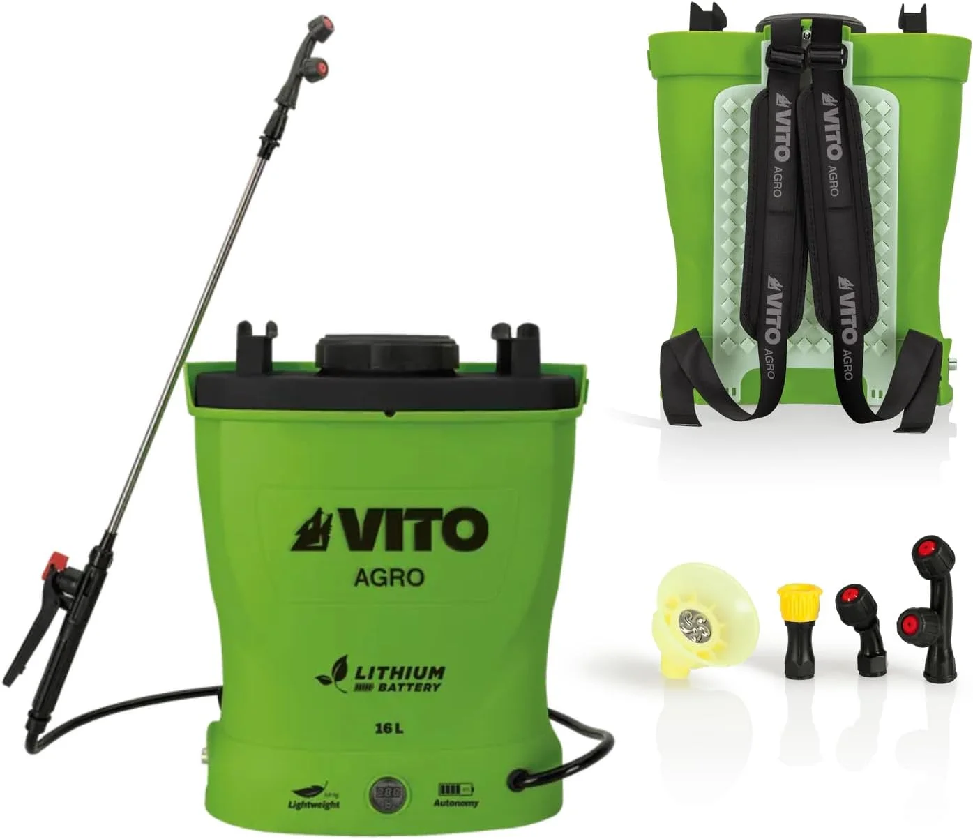 VITO Akku Drucksprüher mit Lithium-Akku 16 Liter