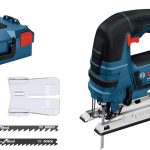 Bosch Professional 18V System Akku Stichsäge GST 18 V-LI S (Stabversion, Schnitttiefe in Holz/Alu/Metall: 120/20/8 mm, 3 Stichsägeblätter, Spanreißschutz, ohne Akkus und Ladegerät, in L-BOXX)