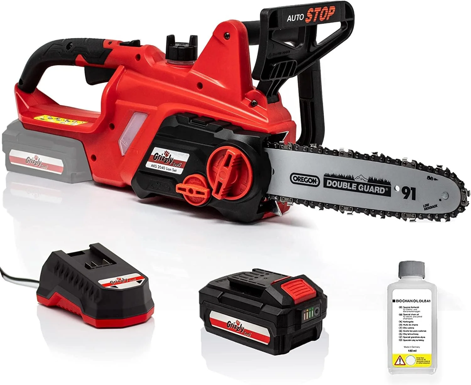 Grizzly Tools Akku Kettensäge AKS 2040-25 Lion Set