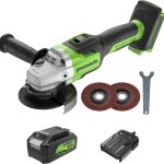 Greenworks GD24AGK4 Akku Winkelschleifer, 125 mm Schneidemesser, 10500rpm, Links- oder Rechtshänder, Exklusiv bei Amazon 24V 4Ah Akku & Ladegerät