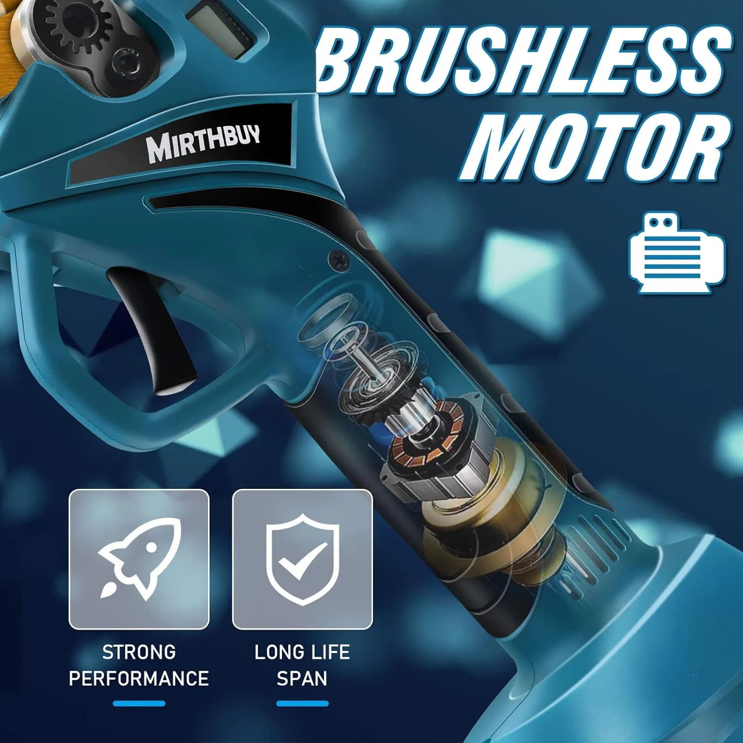 MIRTHBUY Elektrische Gartenschere Drahtlose 18V