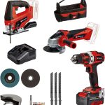 Einhell Akku-Bohrschrauber TE-CD 18/40 Li + Akku-Winkelschleifer TC-AG 18/115 Li + Akku-Stichsäge TC-JS 18 Li Power X-Change