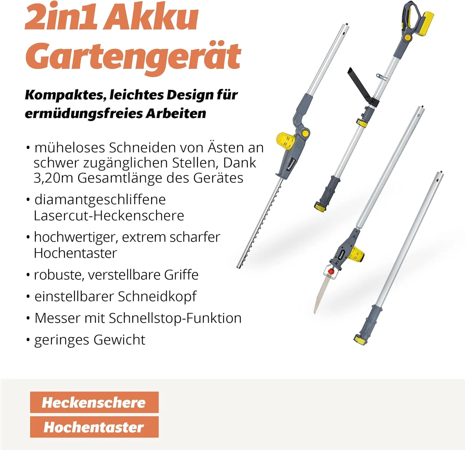 FANZTOOL 20V Li-Ion Akku 2-in-1 Hochentaster