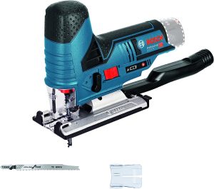 Bosch Professional 12V System Akku Stichsäge GST 12V-70 (2x Sägeblatt, Gleitschuh, Spanreißschutz, Schnitttiefe in Holz: 70 mm, ohne Akkus und Ladegerät, im Karton)