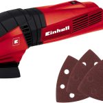 Einhell Deltaschleifer TC-DS 19 (190W, 20000 1/min Schwingzahl, ergonomischer Softgriff, Extreme Fix, Staubabsaugadapter, inkl. 3 Stück Schleifpapier), Rot